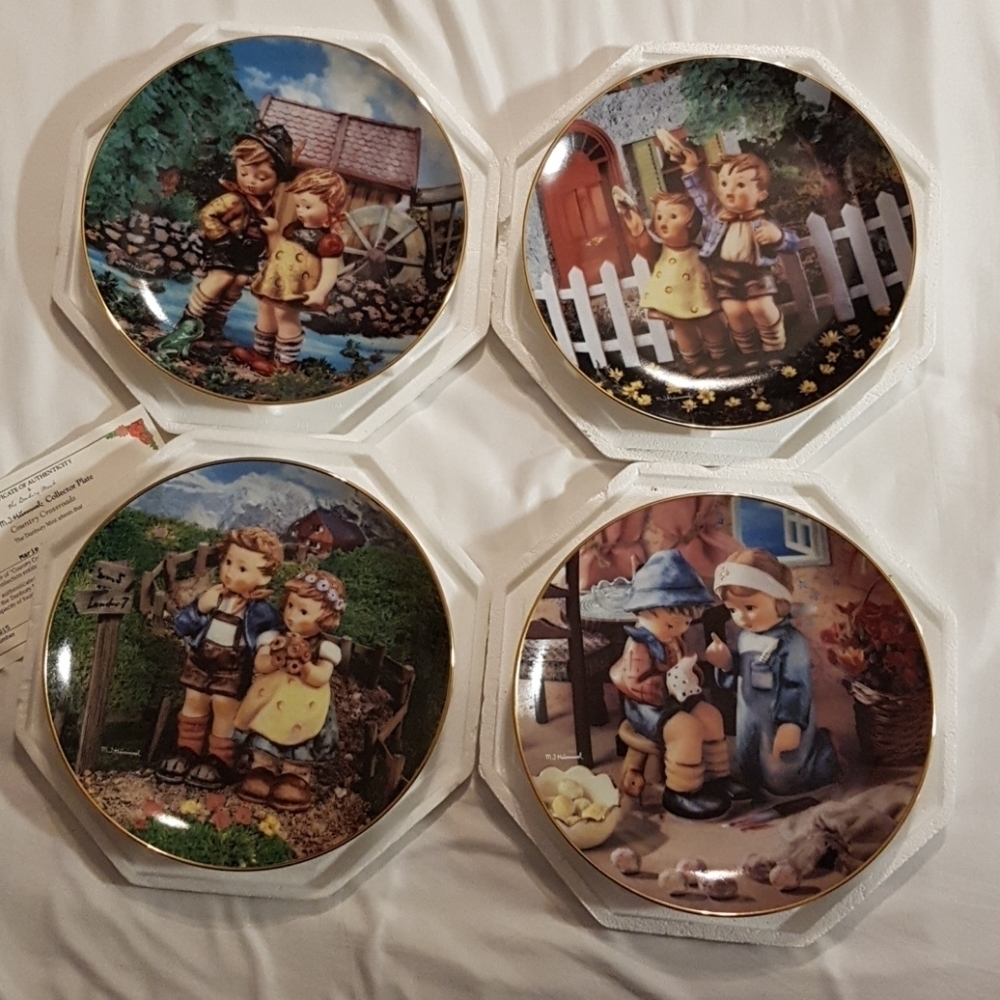 Hummel 4 new Hummel Little Companions plates 8"